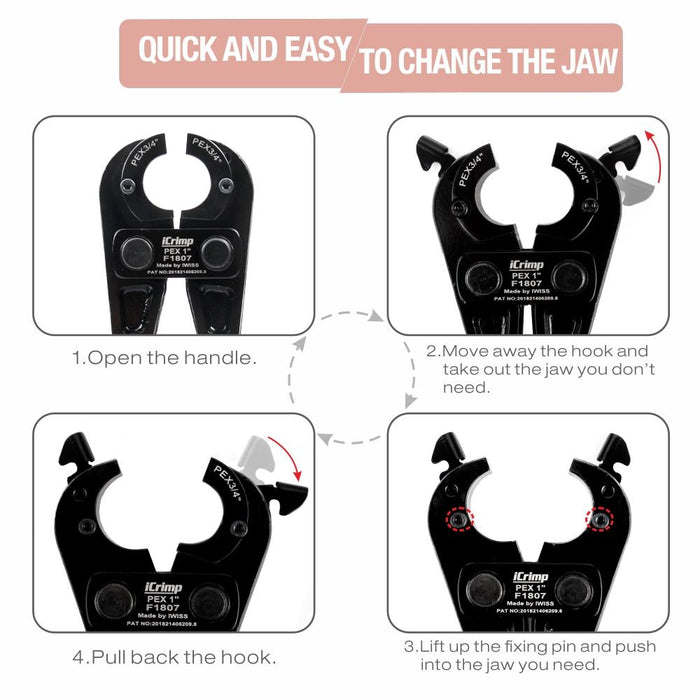 Quick and easy to change the jaw