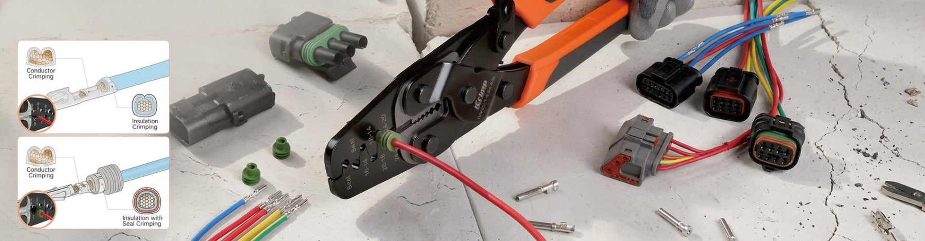 IWISS crimping tool with connectors