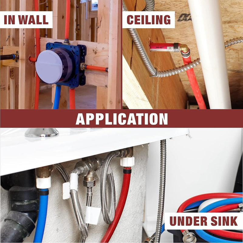 1/2-Inch PEX Pipe Crimp Copper Rings, Skid-Proof, F1807 Standard-100pcs Pipe Fittings IWISS