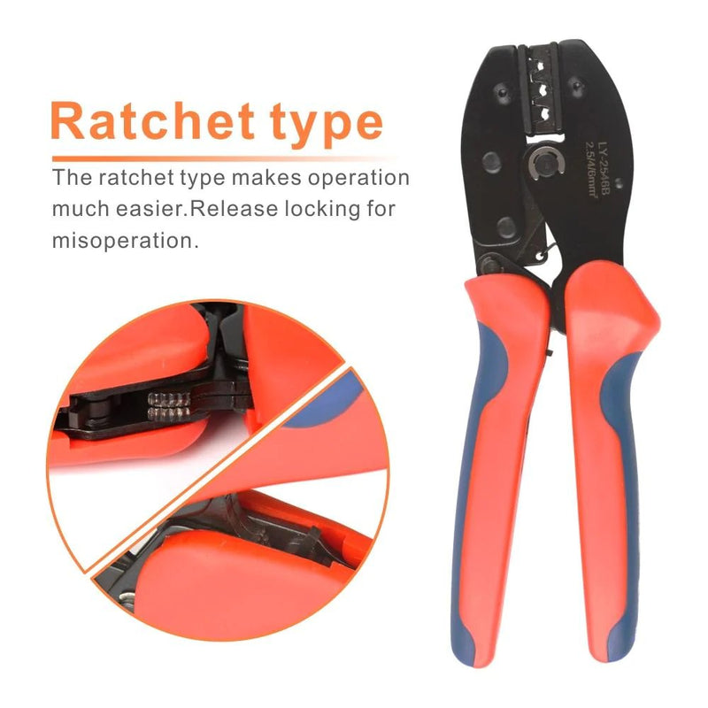 LY-2546B Solar Panel PV Cables Crimper for 2.5/4/6mm2 (AWG14/12/10) Hand Crimping Pliers iCrimp