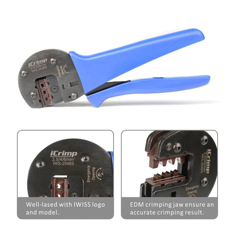 IWS-2546S Solar panel crimping tool for 2.5/4/6mm2 Hand Crimping Pliers iCrimp