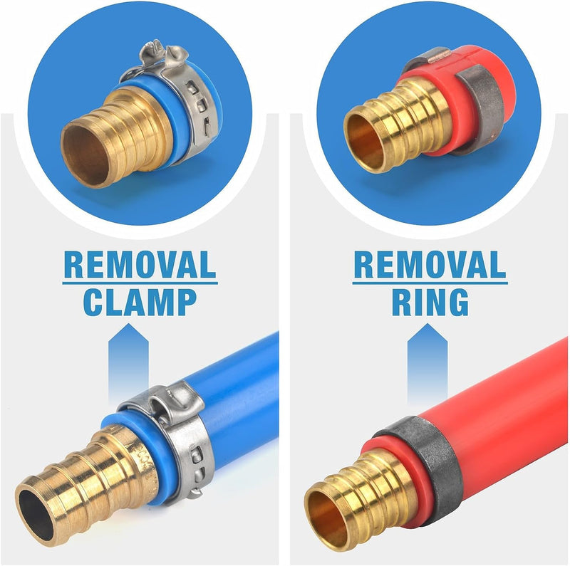 ICP-PK01 KIT PEX Crimping Tool Set for Copper Crimp Ring and PEX Cinch Clamp, Crimping and Removing PEX Crimp Fittings 1/2'', 3/4'', 1'', 7 Pieces PEX Pipe Tools iCrimp