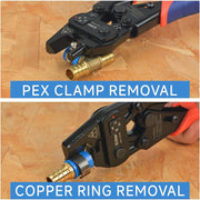 ICP-PK01 KIT PEX Crimping Tool Set for Copper Crimp Ring and PEX Cinch Clamp, Crimping and Removing PEX Crimp Fittings 1/2'', 3/4'', 1'', 7 Pieces PEX Pipe Tools iCrimp