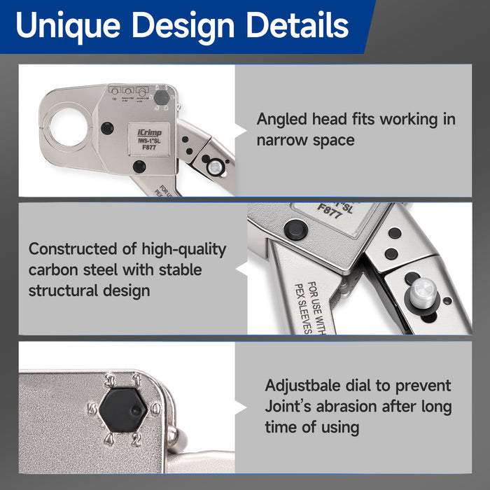 SL-1/2 Stainless Steel Sleeves Compact Pressing Tool,compatible with Viega PureFlow Press fittings