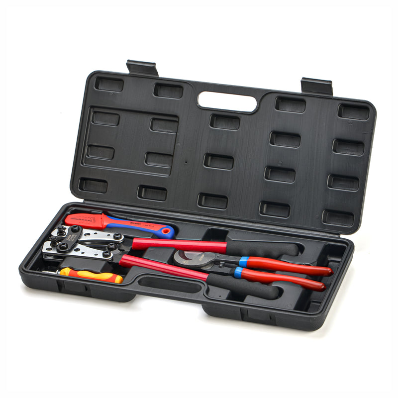 ‎KIT-50B Battery Cable Terminal Crimper Kit for Crimping 6-50mm² Battery Cable Lugs, c/w Cable Cutter, Cable Stripping Knife Hand Crimping Pliers iCrimp
