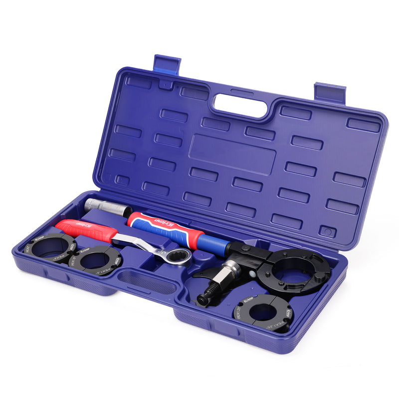 IWS-1807CF PEX Crimping Tool Kit for 1-1/4, 1-1/2'' and 2 Inch Copper Crimp Rings, Driven by Impact Wrench