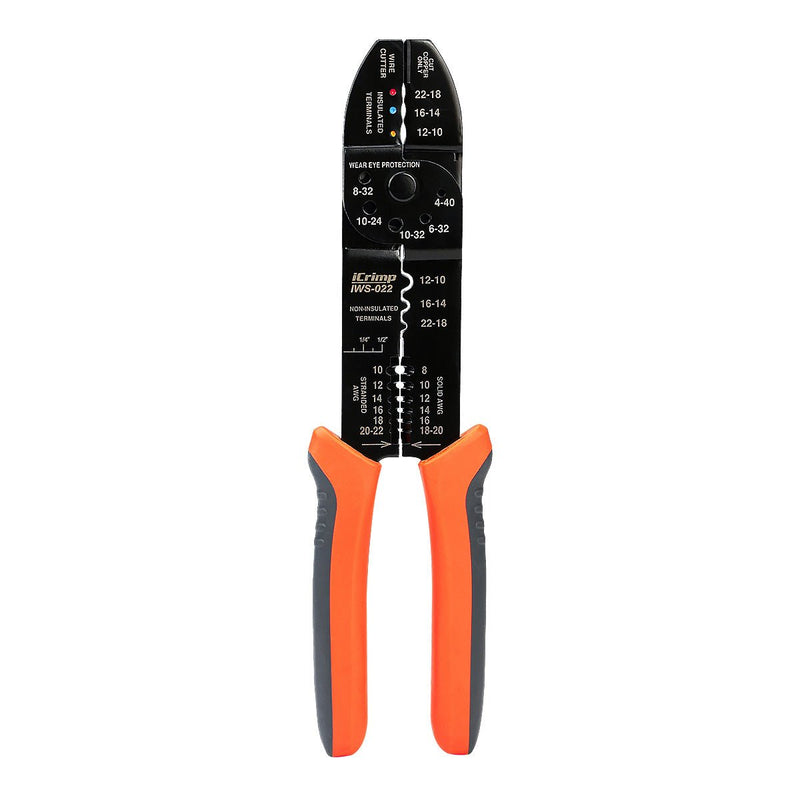 IWS-022 5-in-1 Multi-function Tool, Wire Stripper, Wire Cutter, Crimper for AWG22-10 Insulated and Non-insulated Terminals Cable Stripper & Wire Cutters iCrimp