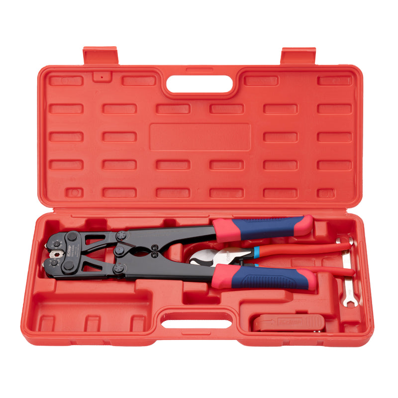 IWS-50BN Kit Battery Cable Lug Crimping Tool Kit for AWG 8-1/0 Electrical Lug with cable cutter & Stripper Hand Crimping Pliers IWISS TOOLS