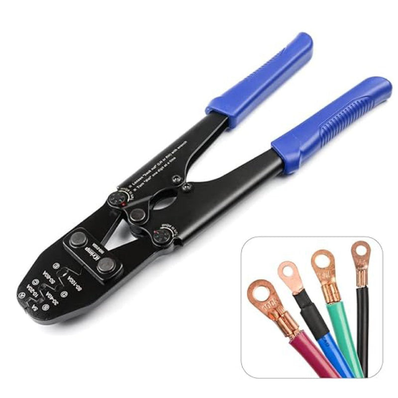 ‎IWS-5100A Battery Cable Crimper for AWG13-3 Open Barrel Lug, Lead-Free OEM Battery Terminals Hand Crimping Pliers IWISS TOOLS