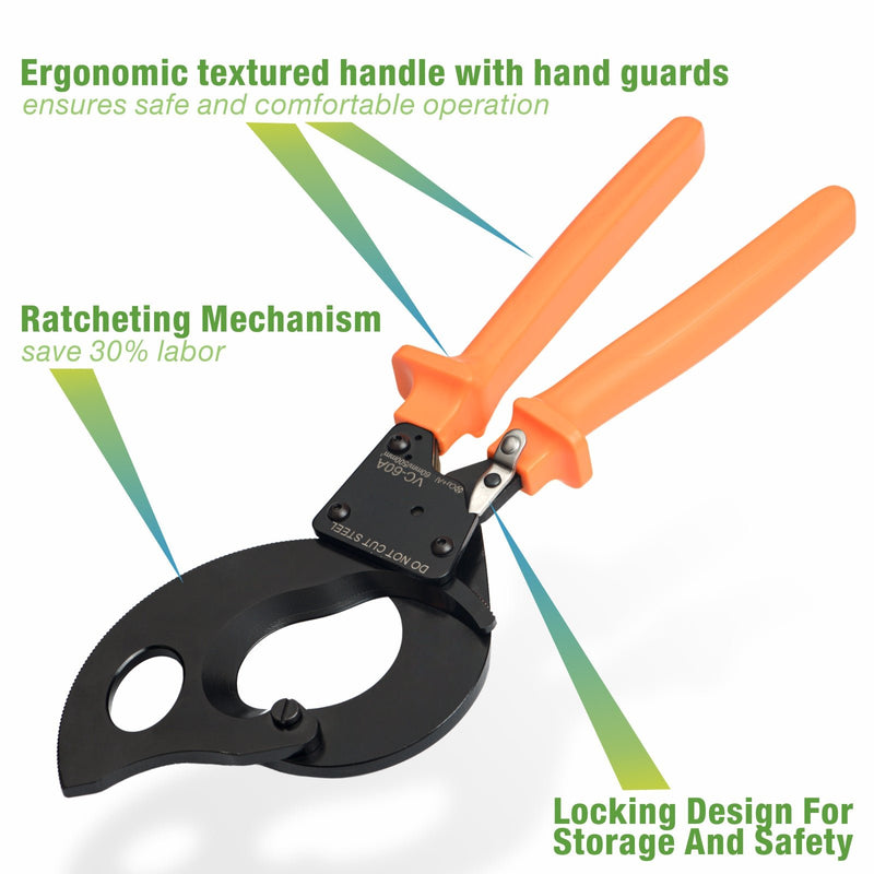 VC-60A Copper&Aluminum Cable Cutter Up To 500mm²/dia 60mm Wire Stripper & Cable Cutter iCrimp