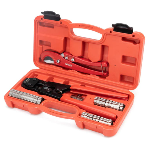 KIT-1096D PEX Clamp Tool Kit for 3/8 to 1 inch PEX Cinch Clamps Meets ASTM 2098 with 20pcs 1/2", 10 Pcs 3/4" Clamps