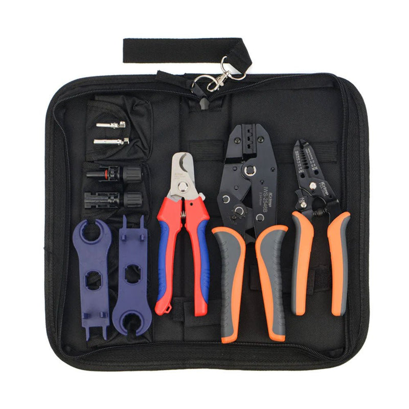 IWS-2546B Solar PV Cable Crimping Tool Kit for IWS4 solar connectors with Stripper& Cable Cutter Hand Crimping Pliers iCrimp