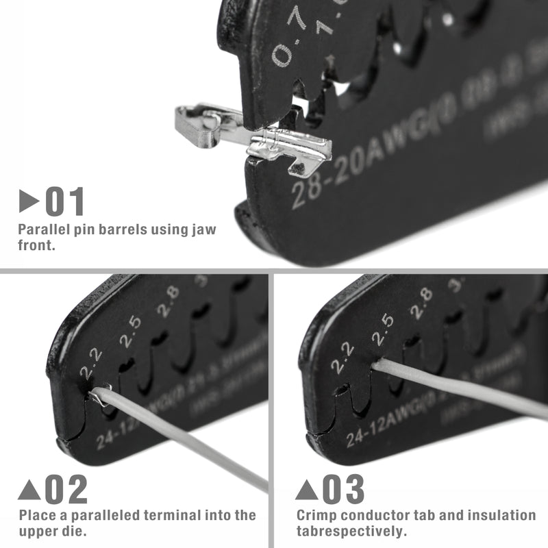 IWS-2820M Mini Micro Open Barrel Crimping Tools Works on AWG28-20 JAM, Molex, Tyco, JST Terminals and Connectors Crimping Tools IWISS
