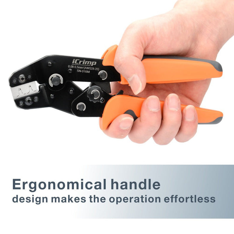 SN-01BM Ratchet Crimping Tool for 0.08-0.5mm² (28-20AWG) Hand Crimping Pliers iCrimp