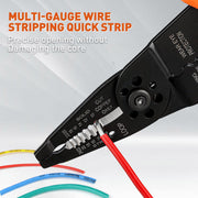 IWS-083 5-in-1 Multi-function Tool, 8" Wire Stripper, Cable Cutter, Crimper Cable Stripper & Wire Cutters iCrimp