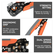 ICP-338 Kit Wire Stripper Tool Kit, Adjustable Stripper for 22-10 AWG with Insulated Terminals and Cable Tie Wire Stripper & Cable Cutter IWISS