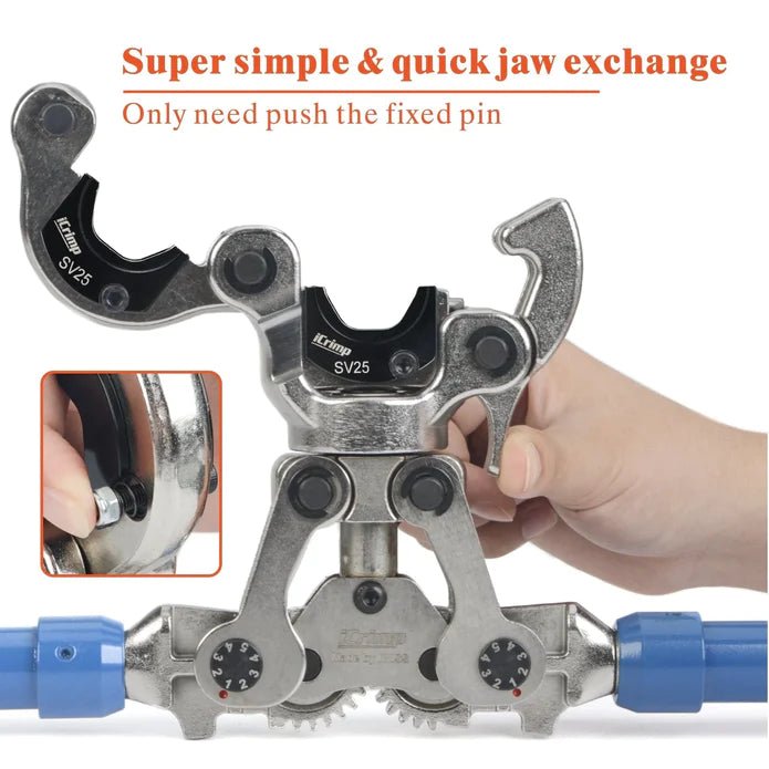 IWS-1632AF-AU Copper Pipe Press Tool with 15,20,25mm Jaws Copper Pipe Tools iCrimp