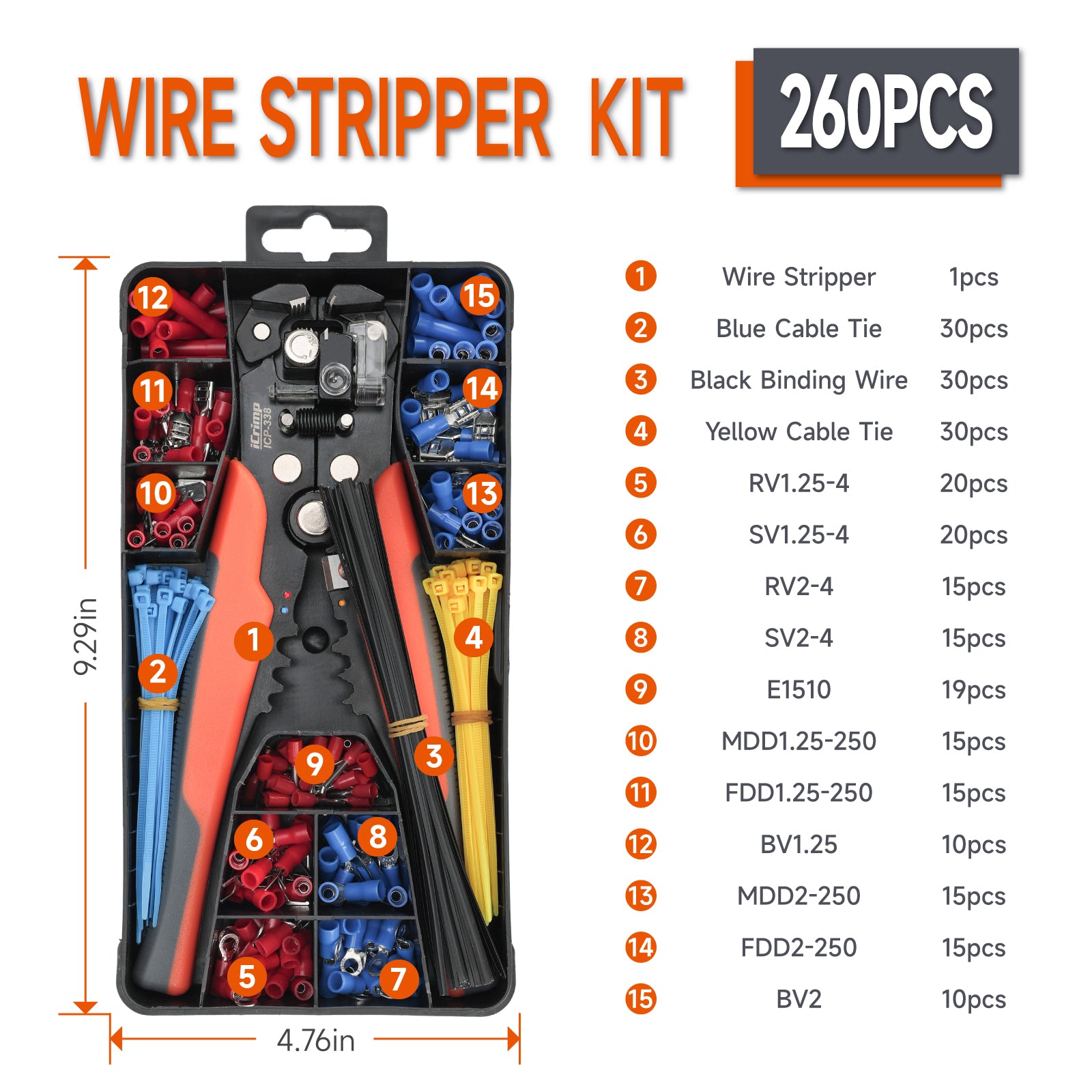 ICP-338 Kit Wire Stripper Tool Kit — IWISS TOOLS