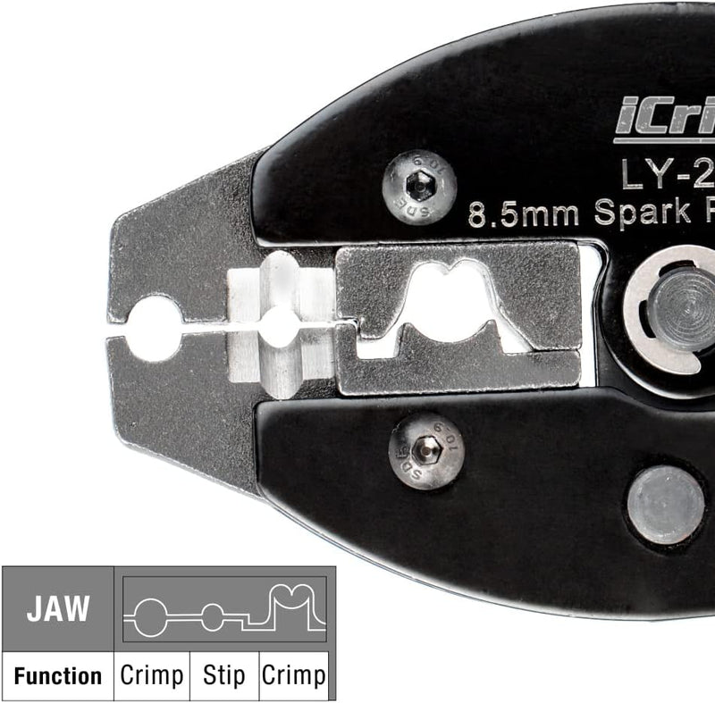 LY-2048 Ratchet Spark Plug Wire Crimping Tool for Spark Plug Ignition Wire and Terminals Dia. 8.5mm Hand Crimping Pliers iCrimp