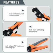 IWS-3220M Micro Connector Pin Crimping Tool 0.03-0.52mm² 32-20AWG Ratcheting Crimper for D-Sub,Open Barrel suits Molex,JST,JAE Hand Crimping Pliers IWISS