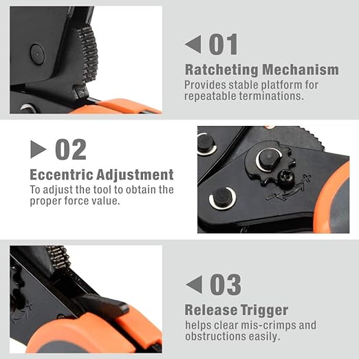 IWS-2210H Wire Crimping Tool For Heat Shrink Connectors, Ratcheting Wire Crimper AWG22-10 Hand Crimping Pliers iCrimp