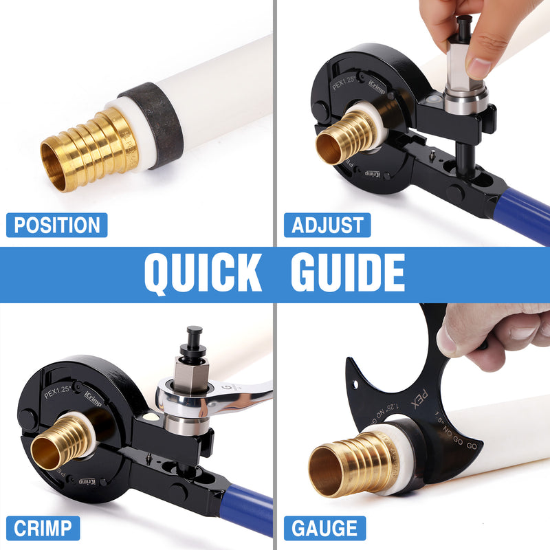 IWS-1807CF PEX Crimping Tool Kit for 1-1/4, 1-1/2'' and 2 Inch Copper Crimp Rings, Driven by Impact Wrench