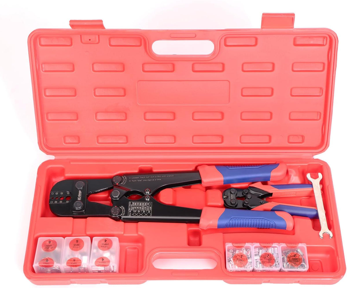 iCrimp Wire Rope Crimping Tool Kit with Wire Rope Cutter and 375pcs Sl ...