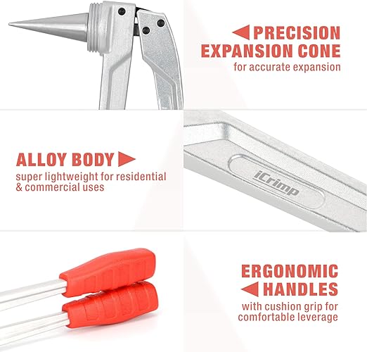 IWS-F1960MC 3/8, 1/2, 3/4, 1-inch ASTM F1960 PEX Pipe Expander Tool Kit PEX Pipe Tools IWISS