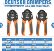 KIT-DC01 Closed Barrel Crimper, Stamped Contacts Crimper and Weather Pack Terminal Crimper Tool Kit w/Extraction Tools-12pcs included Hand Crimping Pliers iCrimp