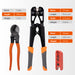 IWS-50BN Kit Battery Cable Lug Crimping Tool Kit for AWG 8-1/0 Electrical Lug with cable cutter & Stripper