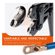 IWS-50BN Kit Battery Cable Lug Crimping Tool Kit for AWG 8-1/0 Electrical Lug with cable cutter & Stripper Hand Crimping Pliers IWISS TOOLS