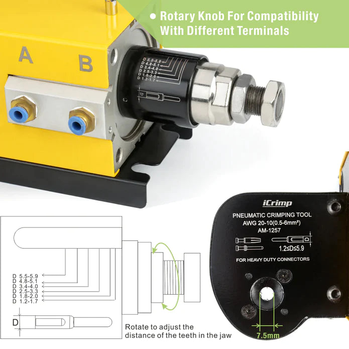 Rotary knob for compatibility with different terminals