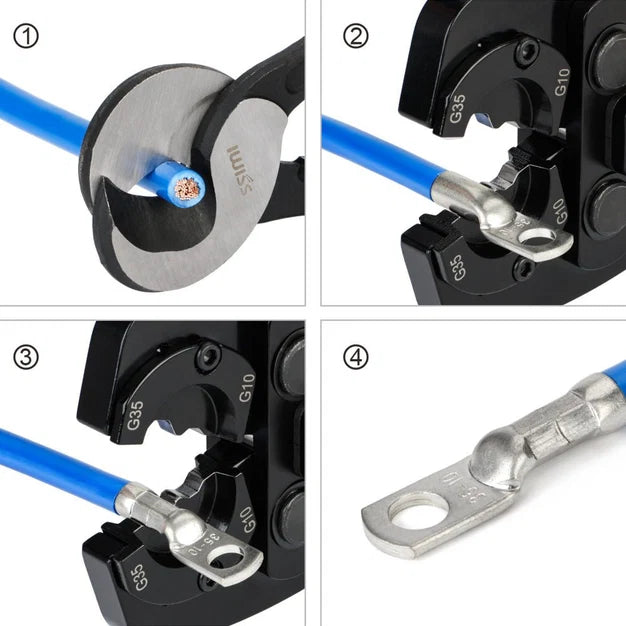 AM-240 Pneumatic Crimp Tool for 6-240mm² Battery Cable Lugs
