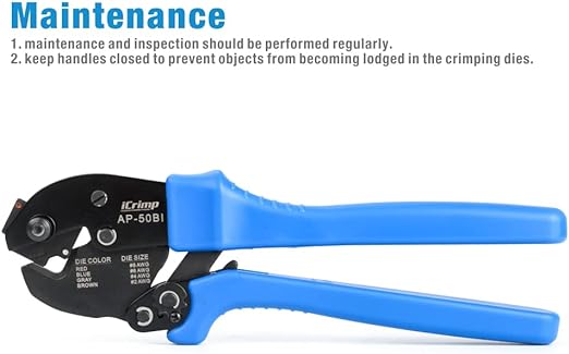 AP-50BI Cable Crimper for Copper Cable Lugs from 8-2AWG Hand Crimping Pliers iCrimp