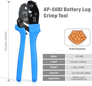 AP-50BI Cable Crimper for Copper Cable Lugs from 8-2AWG Hand Crimping Pliers iCrimp