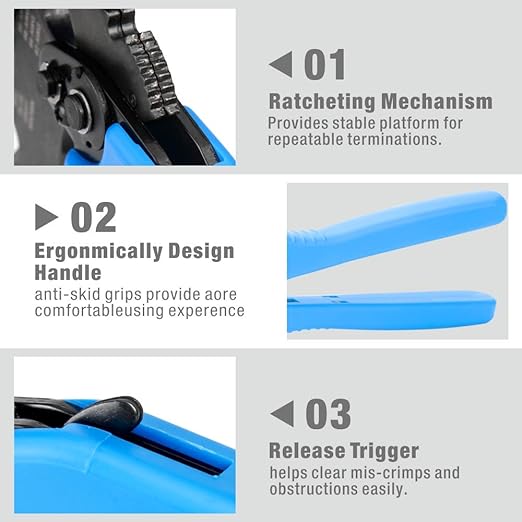 AP-50BI Cable Crimper for Copper Cable Lugs from 8-2AWG Hand Crimping Pliers iCrimp