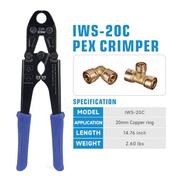 IWS-20C Australian Pex Crimping Tool for 20mm Copper Pex Crimp Rings PEX Pipe Tools iCrimp