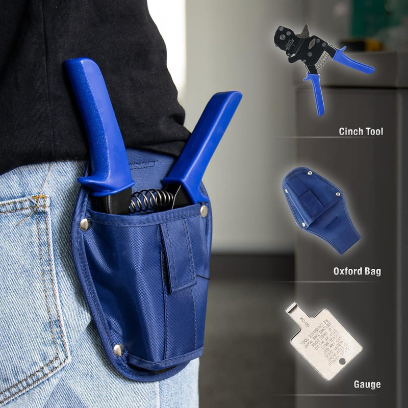 BJ0010C Ratchet One Hand PEX Cinch Clamp Fastening Tool for Clamping Pipe Tubing 3/8", 1/2", 3/4", 5/8" and 1"