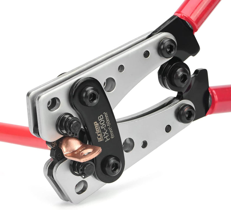 ‎KIT-50B Battery Cable Terminal Crimper Kit for Crimping 6-50mm² Battery Cable Lugs, c/w Cable Cutter, Cable Stripping Knife Hand Crimping Pliers iCrimp