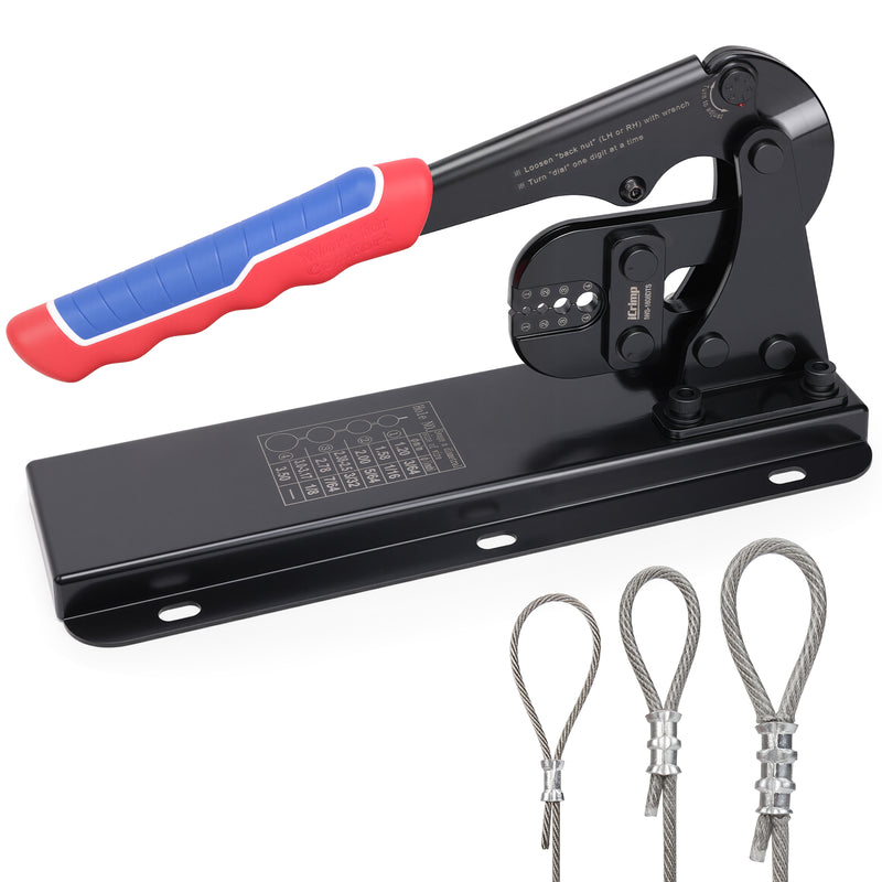 IWS-1608DTS/IWS-1608DT Bench Mount Type Swaging Tool for Crimping Aluminum Wire Rope End Sleeve, Duplex, Oval Sleeves