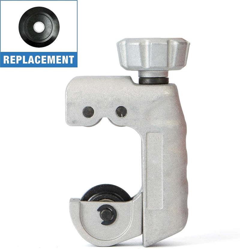 CT-428 Close Quarters Mental Tubing Cutter, 3/16-inch to 1-1/8-inch CSST Gas Piping, Copper, Brass, Stainless Steel Pipes c/w 1 Replacement Blade Pipe Cutters iCrimp