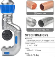 CT-532＆CT-207 Tubing Cutter Tube Deburring Tool Combo, Pipe Cutter for 3/16-in to 1 1/4-in Dia. Aluminum, Copper, PVC, Stainless Steel Tubes Pipe Cutters iCrimp