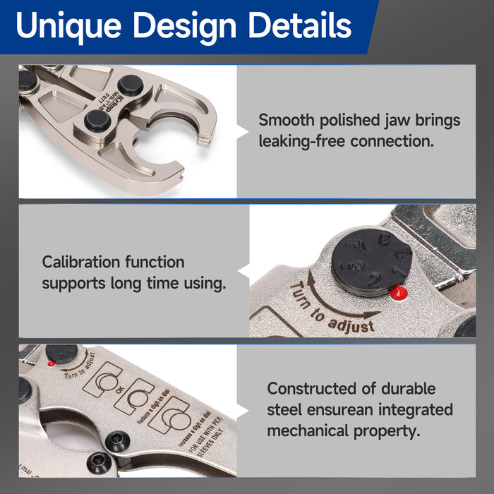 IWS-1AS iCrimp 1 Inch PEX Crimping Tool for Stainless Steel Crimping Sleeve - F877 Press Fit Tool is compatible with crimping systems