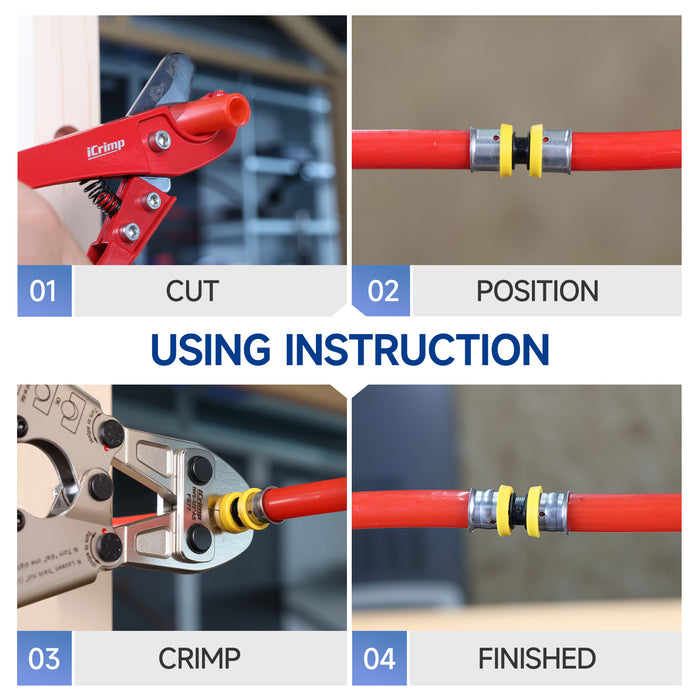 IWS-S12  iCrimp 1/2" PEX Crimping Tool for Stainless Steel Crimping Tool - F877 Crimp Tool is compatible with crimping systems