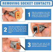 DT-418 KIT DEUTSCH DT Connector Kit in 2,3,4,6,8,12 Pin Configurations, Size 16 Stamped Formed Contacts(AWG 14), Wedgelock & Pin Extraction Tools, Ideal for Automotive Aftermarket Service, 519PCS Wire Terminal Kits IWISS TOOLS