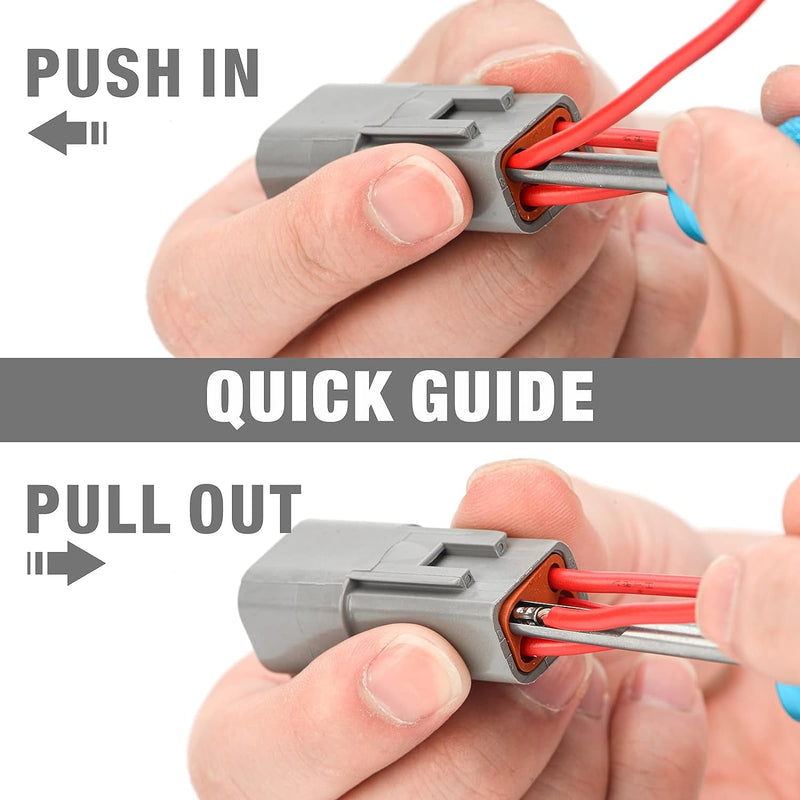 ‎IWS-123D Deutsch Contact Removal Tools, DT Series, Terminal Extraction Tool Kit for Deutsch Solid Contacts, 14 to 24 Gauge, 3 Pieces Insertion & Removal Tools IWISS