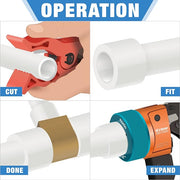 IWS-1960D Expansion Tool Kit, Auto Rotate PEX-a Tubing Expander with 1/2 Inch Expander Head PEX Pipe Tools IWISS