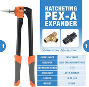IWS-1960D Expansion Tool Kit, Auto Rotate PEX-a Tubing Expander with 1/2 Inch Expander Head PEX Pipe Tools IWISS