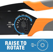 HD-0812D 12-8 AWG Upper Range Crimp Tool, 8 Indent Deutsch Solid Contacts & Harting HAN C, HAN D, HAN E Heavy Duty Contacts Hand Crimping Pliers iCrimp