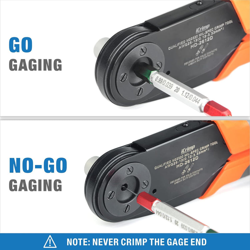 HD-2612D Deutsch Crimper for DT, DTM, DTP Connectors(12-26AWG), Size 20, 16, 12 Solid Contacts, Equivalent to HDT-48-00 Hand Crimping Pliers iCrimp